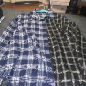Half and half plaid shirt
